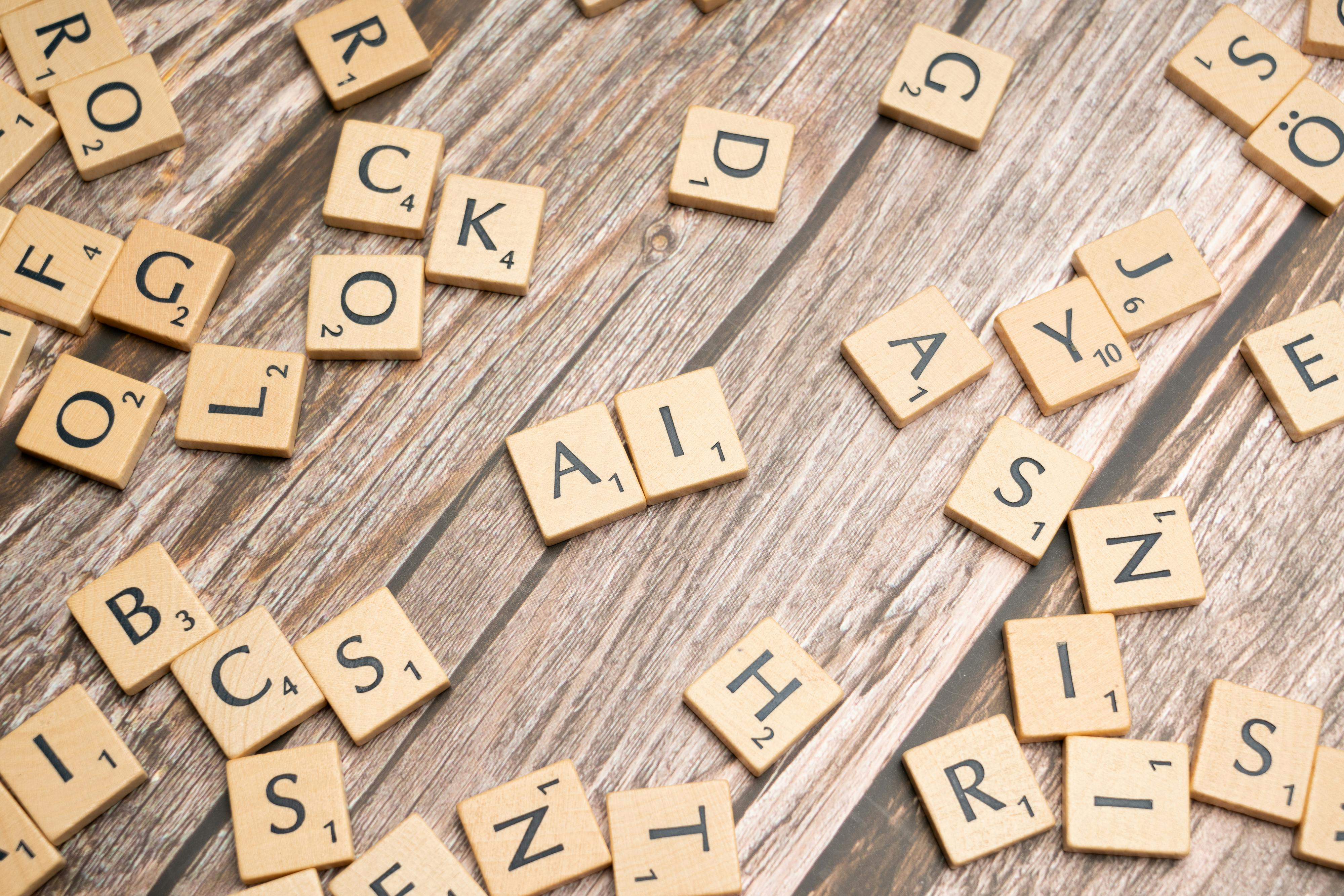 Scrabble letter tiles spelling words